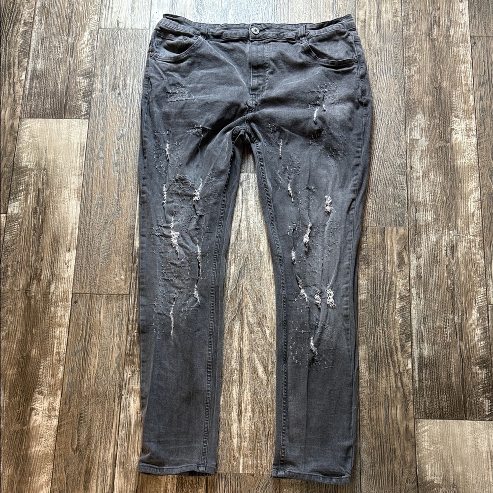 SERENEDE Distressed Gray Women's Jeans, 42